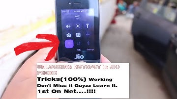 [1st On Net] Unlocking "Hotspot Feature" in Jio Smartphone 100% Working without any Software