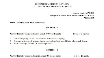MPC-005 MAPC 1st Year Solved Assignment 2025 | IGNOU MAPC Complete Assignment Solution 2k25 Video