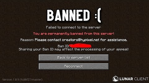 Permanently banned on Hypixel.
