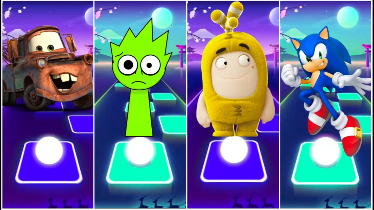 Sonic vs Cartoon Characters in Tiles Hop Battle! 🔥 Who Wins?