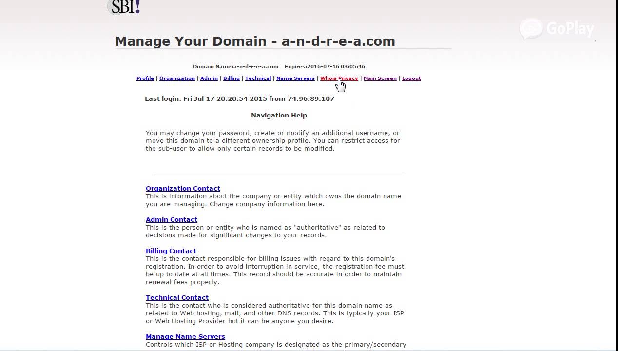 Whois Privacy Settings - Enable and Turn it On