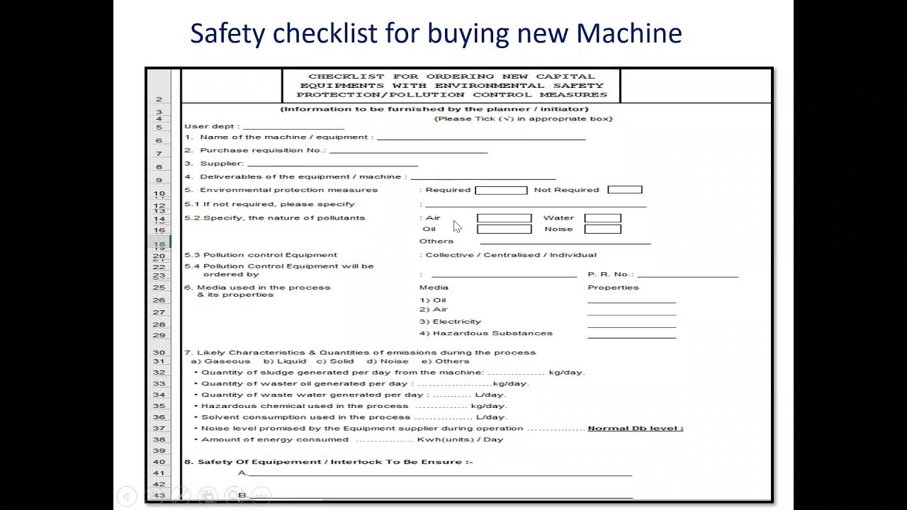 Checklist for buying a new machinery YouTube