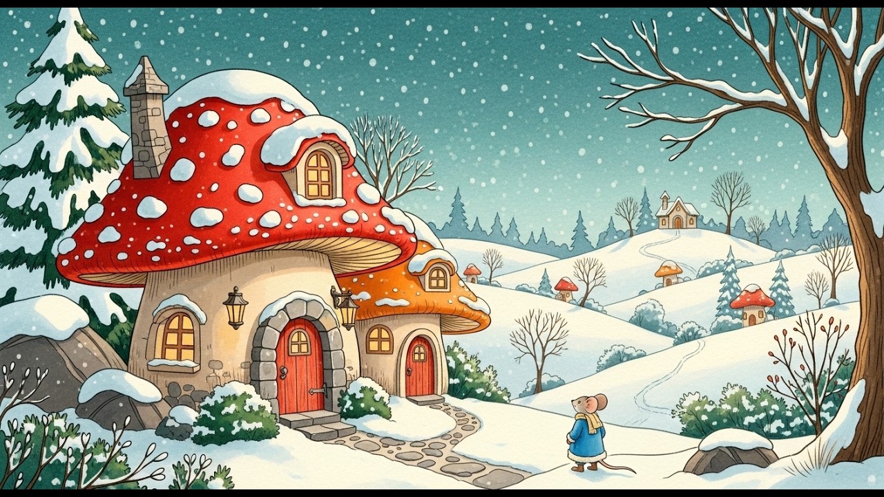 A Quiet Day in the Mushroom House 🍄 | Cozy Winter Music for Relaxation, Study & Sleep
