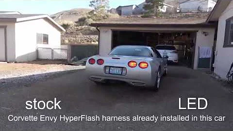 Sylvania 3157R Zevo LED compared with stock taillight bulbs in a C5 Corvette