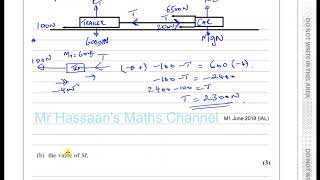 EDEXCEL M1 IAL JUN 2018 Q6 Connected Particles