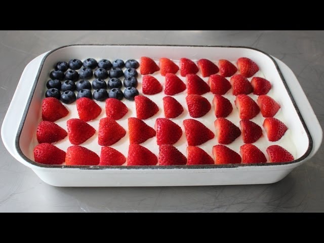 No-Bake Cheesecake Flag Cake -- 4th of July Flag Cake | Food Wishes