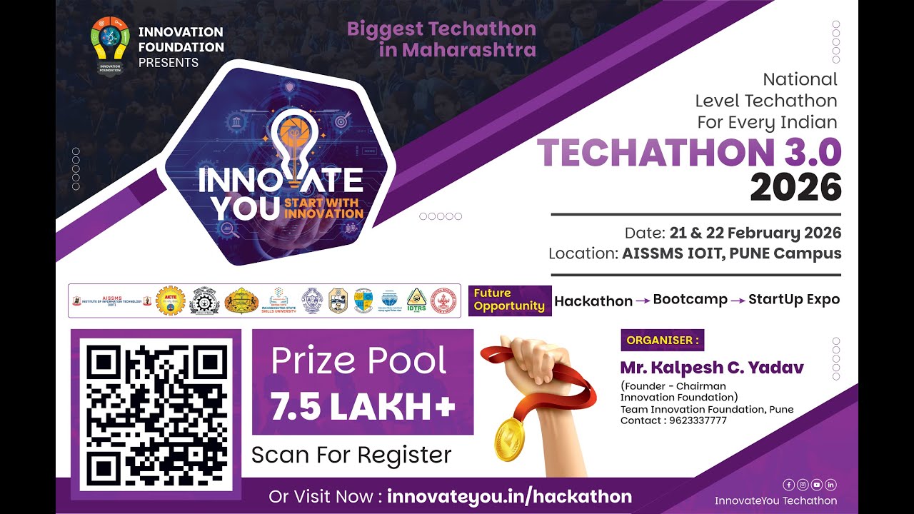 Maharashtra’s Biggest Offline Hackathon 2026 | Techathon 3.0 by Innovation Foundation