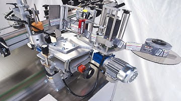 instruction video of labeling MC demo how to operate conical bottle jars labeller الجرار آلة وسم