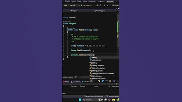 45 - Ordena un array de enteros de menor a mayor en C#