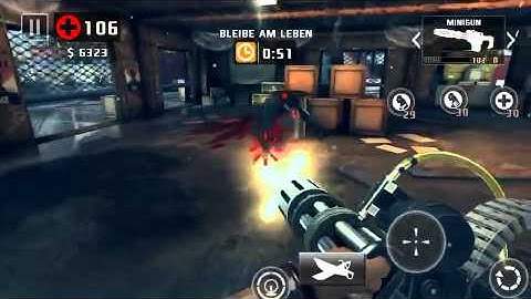 Dead trigger 2 minigun & rocket launcher defend gameplay level 57 iOS on hard TDU 50+