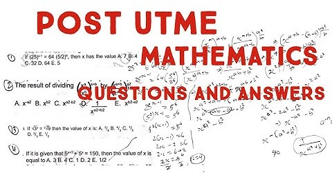 Master post UTME Mathematics Questions: Step by step solutions and tips