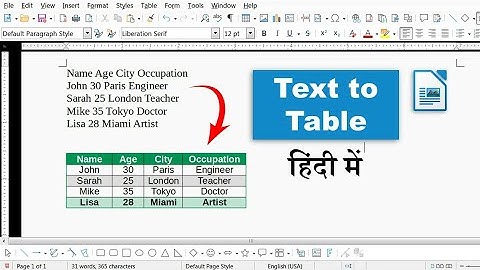 convert text to table in Libreoffice writer 🔥🔥🔥🔥