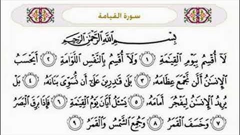 سورة القيامة للصف الثاني المتوسط
