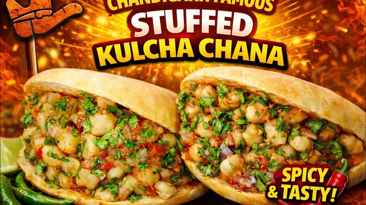 Chandigarh Street Food | Famous Stuffed Kulcha Chana 😋🥘