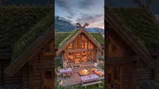 Building a Grand Viking-Scandinavian House (Satisfying AI Hyperla) 👑🦅 #aiarchitecture #relaxingvideo