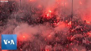 Poland's Far-Right Groups March on Independence Anniversary in Warsaw