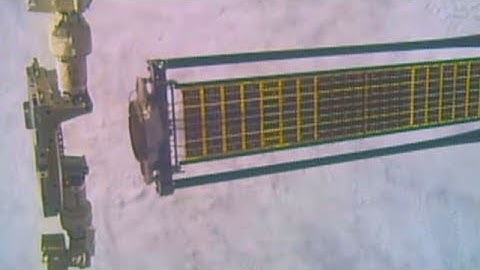 ISS - ROSA Roll Out Solar Array Jettison Footage