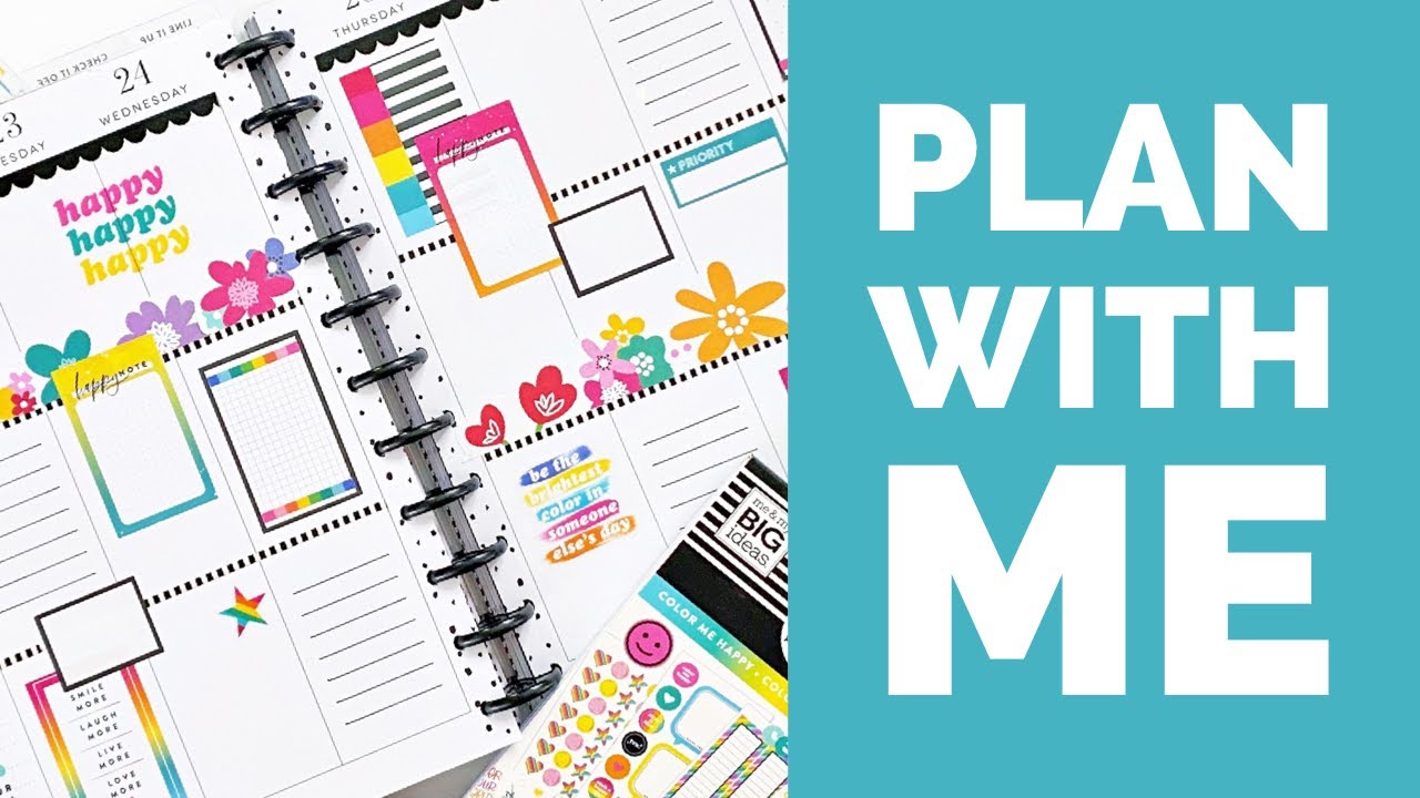 Plan With Me // Big Happy Planner // Color Me Happy Sticker Book + Florals // June 22-28, 2020