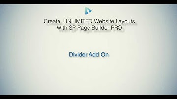 SP Pagebuilder Pro Tutorial - Divider Add on