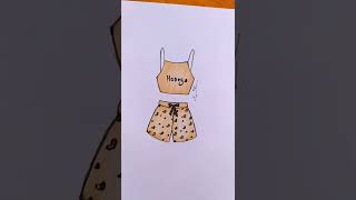 pajamas 🖤 tutorial link in description 👇#shorts #fashionsketches #drawing