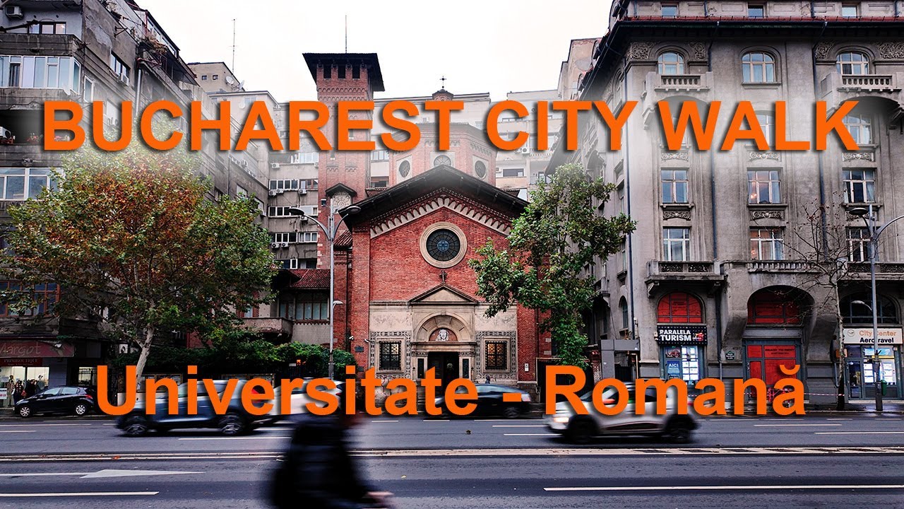 Bucharest 4K city walk - from Universitate to Romana