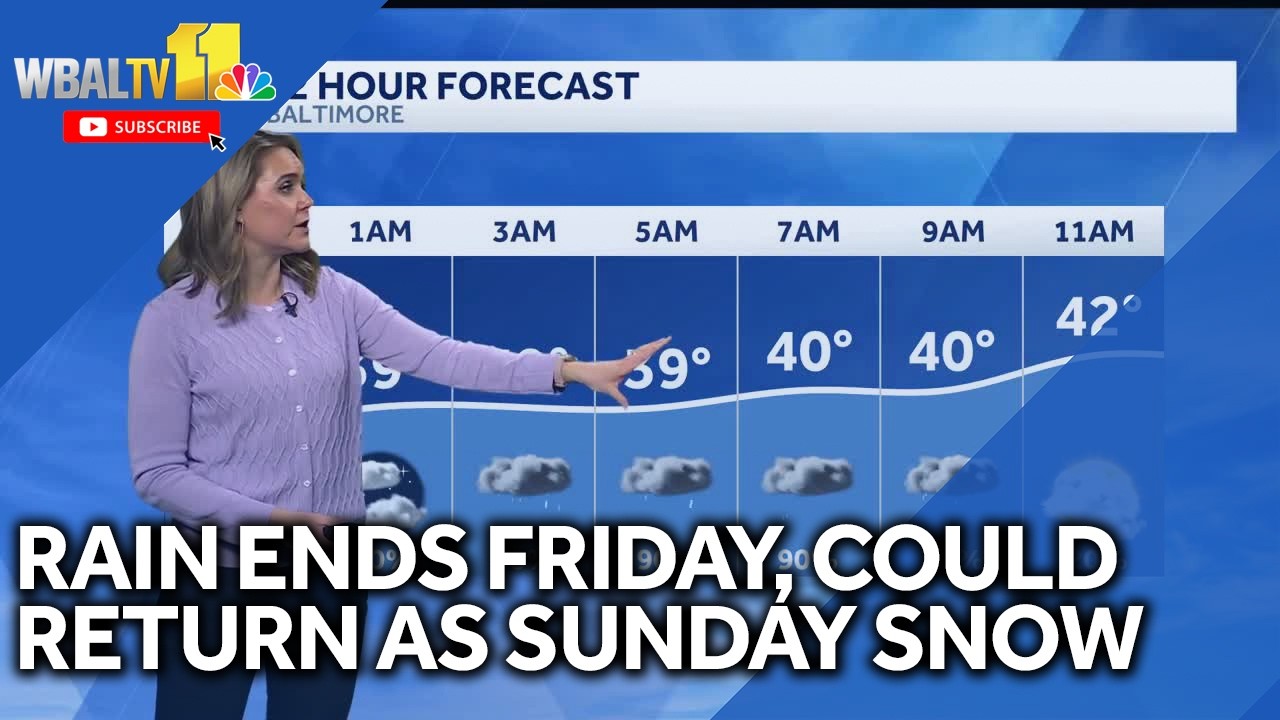 Rain ends Friday, could return as snow on Sunday - YouTube