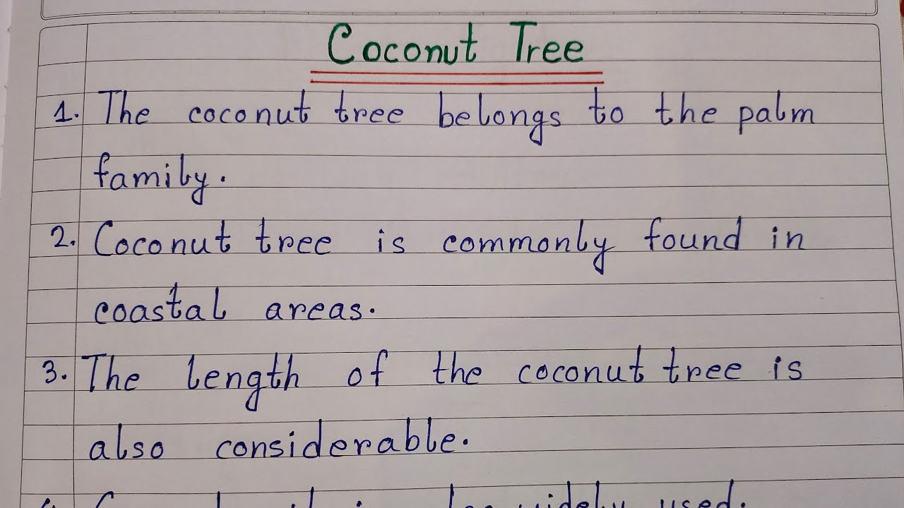 writing coconut tree essay in english