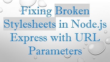 Fixing Broken Stylesheets in Node.js Express with URL Parameters