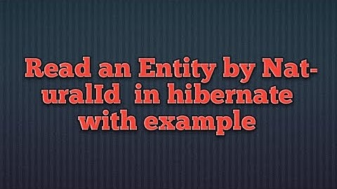 Read an Entity by natural-id in hibernate with example