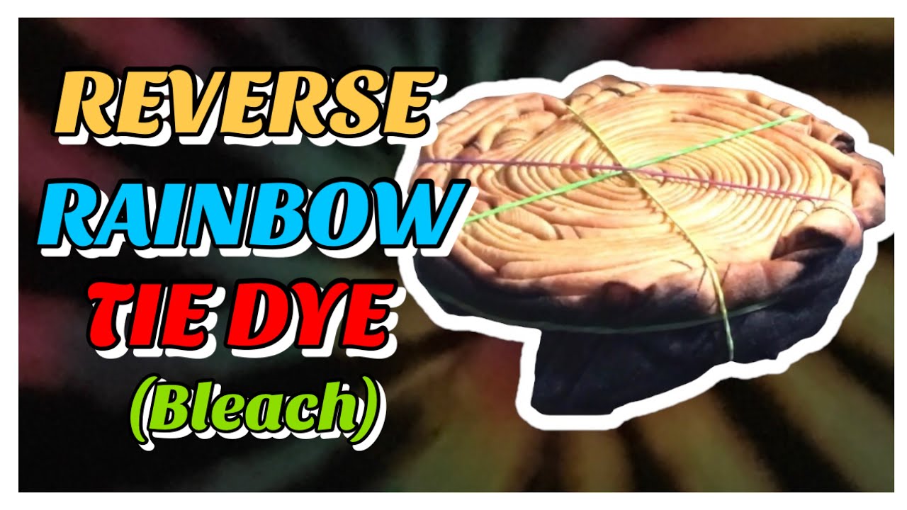 How to Tie Dye Reverse Rainbow Spiral Shirt (Black Shirt Bleach tie dye ...