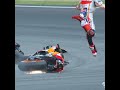 Wear a helmet and airbag suit alsothats safe for you shorts motogp superbike safety crush