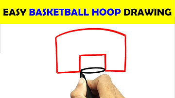 HOW TO DRAW BASKETBALL HOOP STEP BY STEP | BASKETBALL GOAL DRAWING