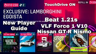 Asphalt 9 - Egoista Exclusive Event Guide - Beat 1.21s - VLF Force 1 V10 & Nissan GT-R Nismo - TD