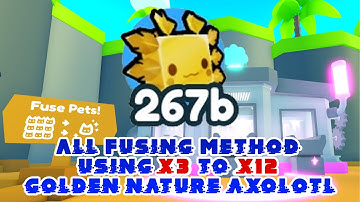 All Fusing Method using x3 to x12 Golden Nature Axolotl Pet on Pet Simulator X Ocean World Update!