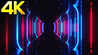 4k Ultra HD Blue & Pink Cyber Sci-Fi Neon light tunnel | Abstract Relaxing background Video Loop screenshot 4