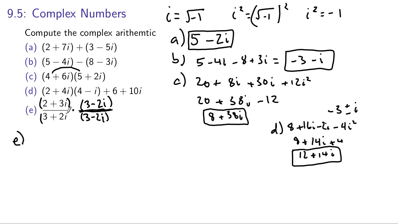 Algebra 2: 9.5: Complex Numbers - YouTube