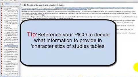 Characteristics of included studies table