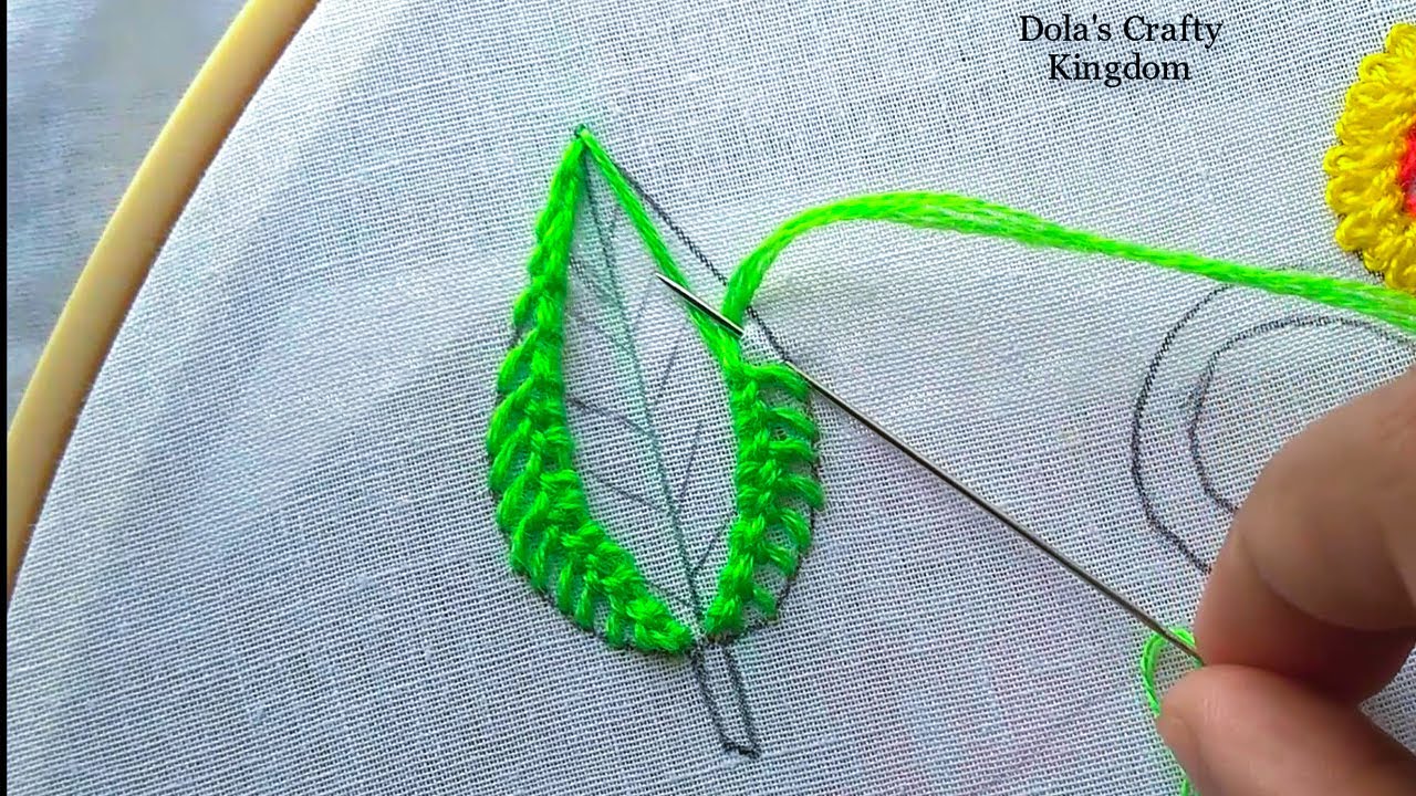 Hand Embroidery Basic Stitch For Beginners, Easy Leaf Hand Embroidery ...