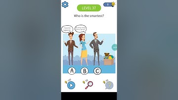 Who is?  tricky puzzles game brain out master level 37 walkthrough solution