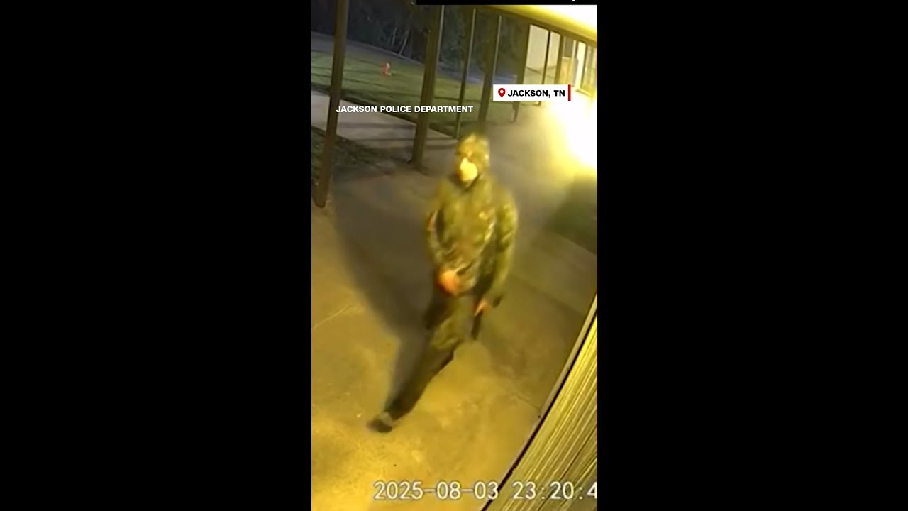 Surveillance videos show quadruple murder suspect at large