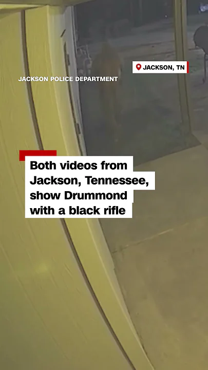 Surveillance videos show quadruple murder suspect at large
