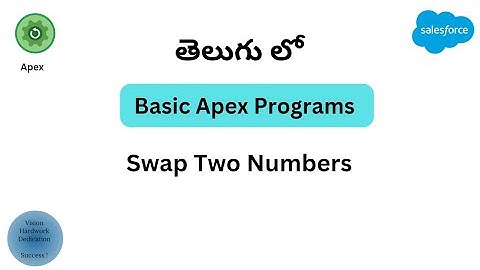 #1 Swap Two Numbers in Apex - Basic Apex Programs ||  Salesforce In Telugu