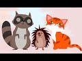 Котэ ТВ Песенки про ёжика кошку и енота Сборник песенок для малышей о животных помощниках 
