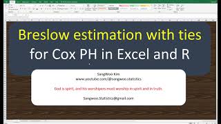 279 Breslow estimation with ties for Cox PH in Excel and R