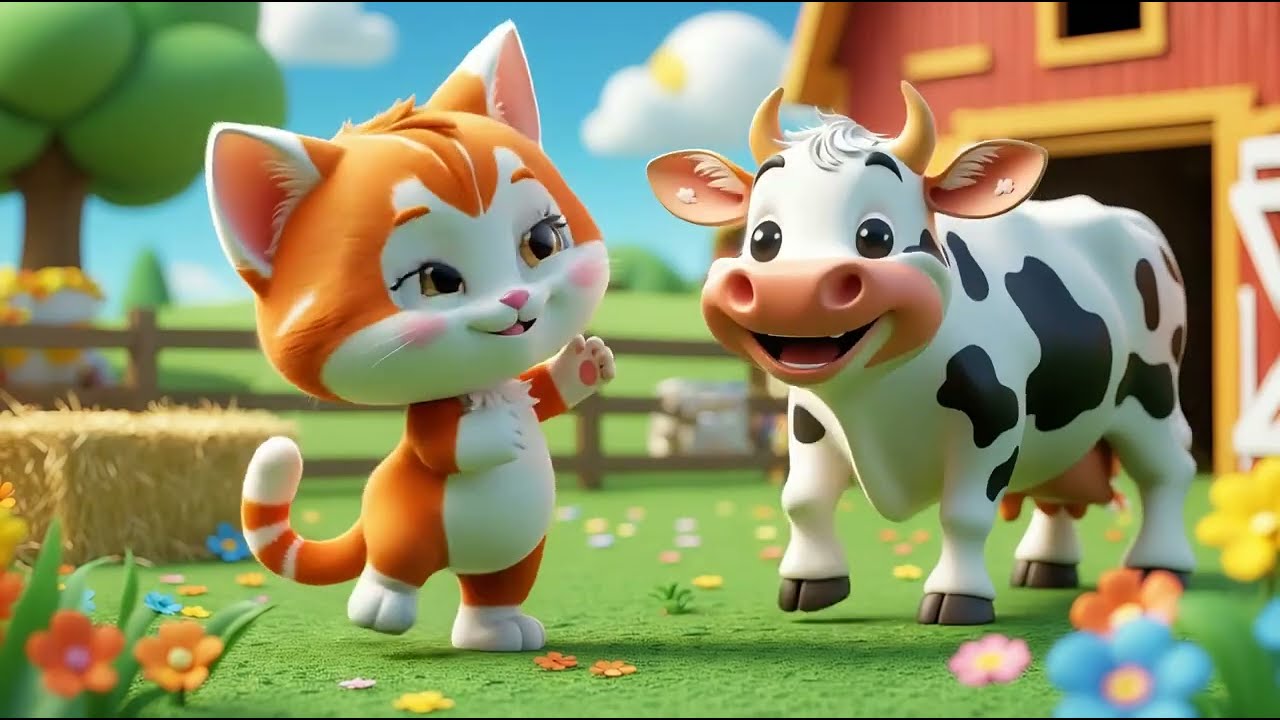 Kitty’s Farmyard Counting Song 🐱🐄 | Fun Baby Songs & Nursery Rhymes for Kids | farm counting song