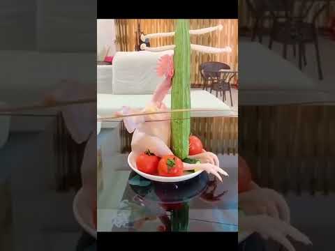 فروجه تعمل ربابه مع الخضروات مضحك Shorts