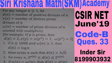 Number theory, CSIR NET-JRF, 2019-June (math), code-B, Q-33