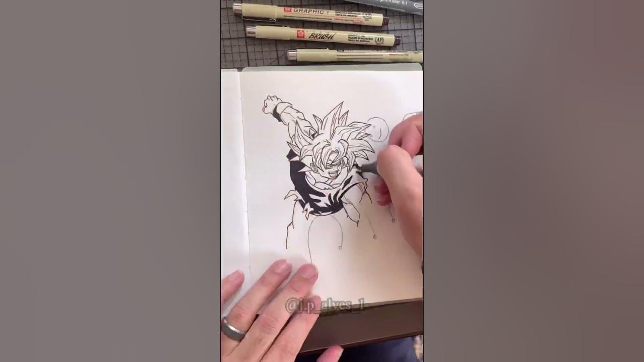 Speed Drawing Stickman Goku superior instinct and Vegeta Superior Ego 😱!  My New Sketchbook ✍️ and first art 🙅‍♂️❤️.! #drawing…