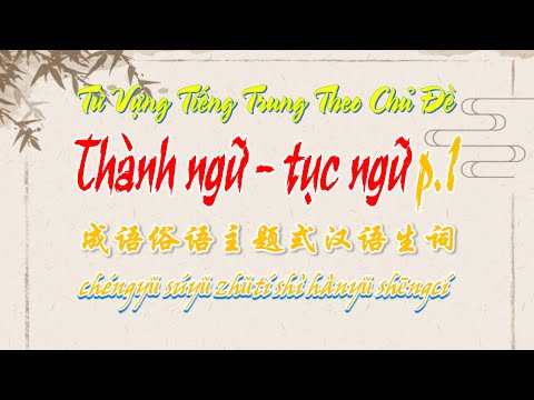 Thành Ngữ 4 Chữ Trung Quốc - Học Tiếng Trung Theo Chủ Đề | Thành Ngữ - Tục Ngữ P.1 | HVTG