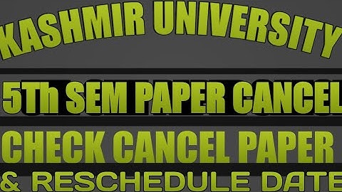 KASHMIR UNIVERSITY Rescheduled Date Sheet For BG 5th semester, Check new dates here
